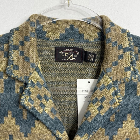 $995 RRL Ralph Lauren Southwestern Cotton Linen Wool Cardigan WOMEN Sz XS 1 RARE - Picture 4 of 16